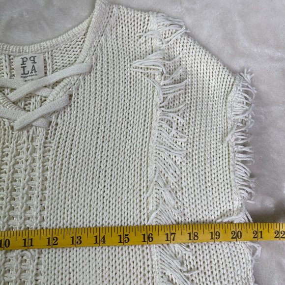 PPLA Kari Knit V-neck Drawstring Accent Poncho Sweater Sleeveless Size M/ 10-12 - Picture 10 of 11